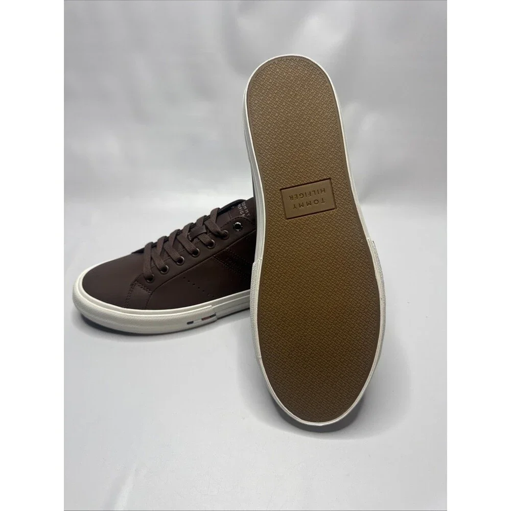 Tommy Hilfiger Lth Street Leather Low-Top Sneakers Cocoa Brown Mens Size 11 NWT